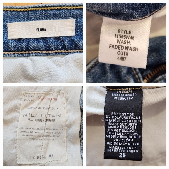 Nili Lotan Flora Pleated Front Wide Leg Jeans in Faded Wash - 25 - Picture 4 of 12